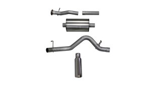 Chevrolet Colorado Performance Exhaust - Single Rear Exit - CORSA Performance - Cat-Back Sport - Polished - `17-`22